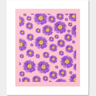 aster flower pattern Posters and Art